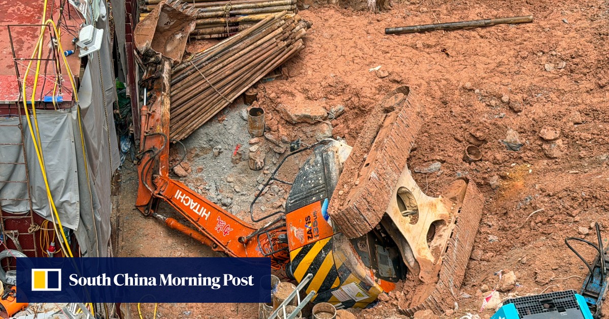 Worker killed, another unconscious after excavator tips over in Hong Kong