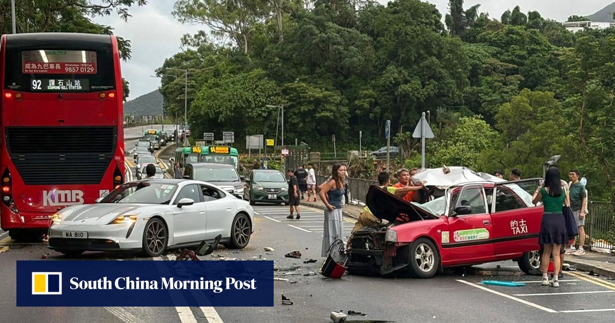Hong Kong taxi driver dies, two passengers hurt in head-on crash with bus