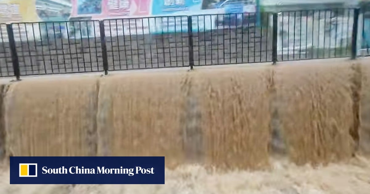 Clips of flooded Hong Kong rivers, streets go viral online after heavy rain