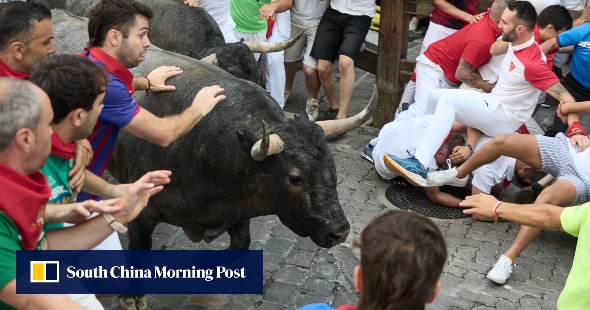 Runner gored in the face at Spain’s San Fermin bull run festival Runner gored in the face at Spain’s San Fermin bull run festival