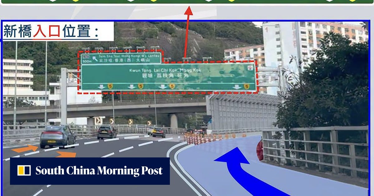 More safety signs added for new Hong Kong overpass after 5 crashes in 3 days