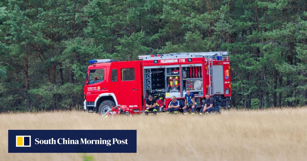 German wildfire spreads as unexploded bombs keep firefighters 1km away German wildfire spreads as unexploded bombs keep firefighters 1km away