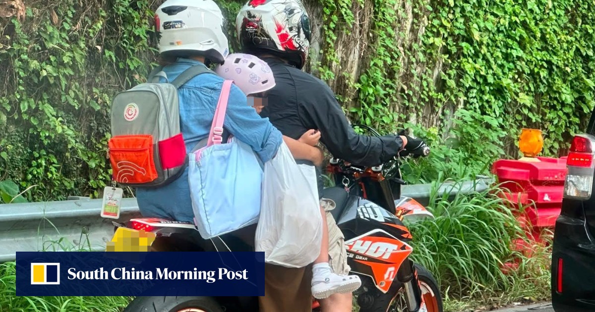 Online photo of overloaded motorcycle carrying child and 2 riders leads to arrest