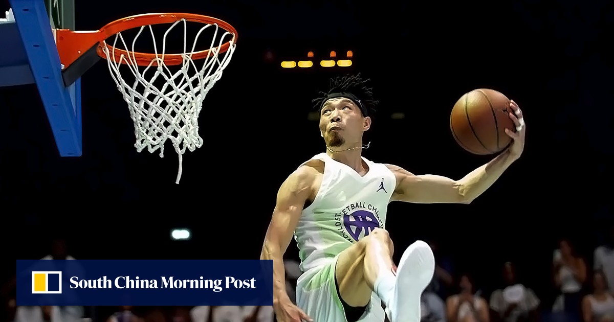 Watch China’s Chen Dengxing soar over 6 people, stun Shaq in Dunkman season opener