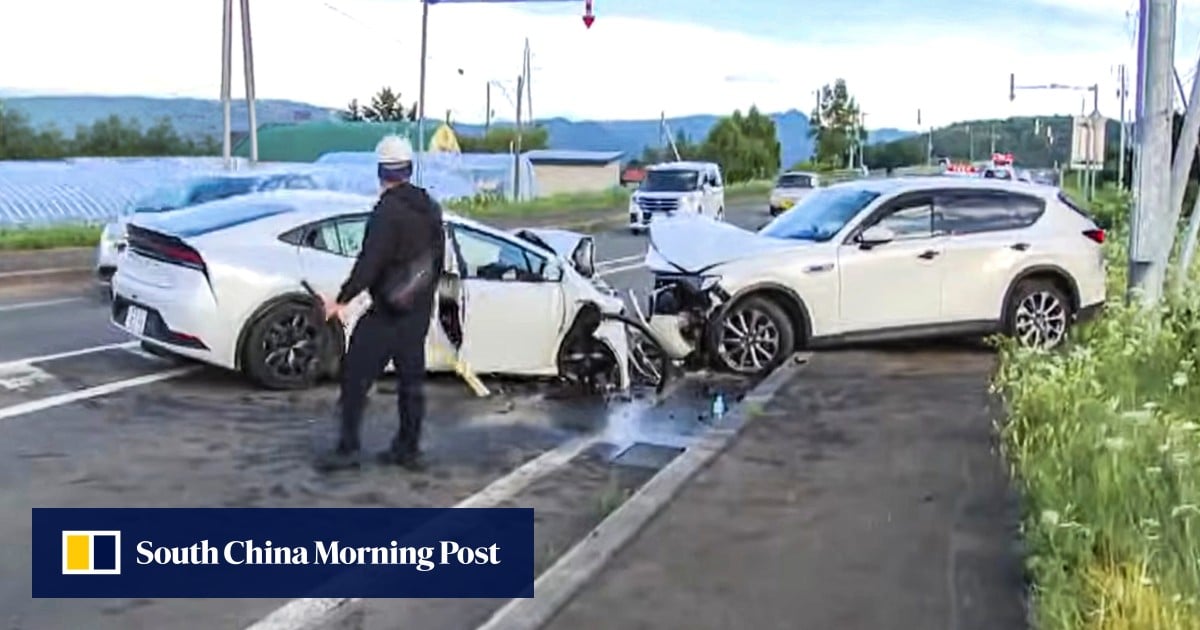 Một phụ nữ Hong Kong đã thiệt mạng trong một vụ tai nạn xe hơi ở Hokkaido vào thứ Hai (Ảnh: HTB Hokkaido News)