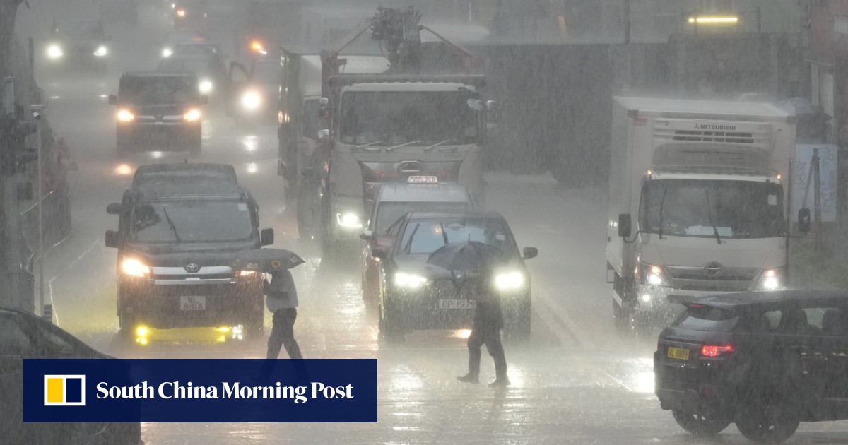 Hong Kong issues red rainstorm warning as thundery showers to last over weekend