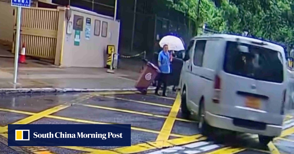 Man arrested for dangerous driving as woman jumps clear of swerving van