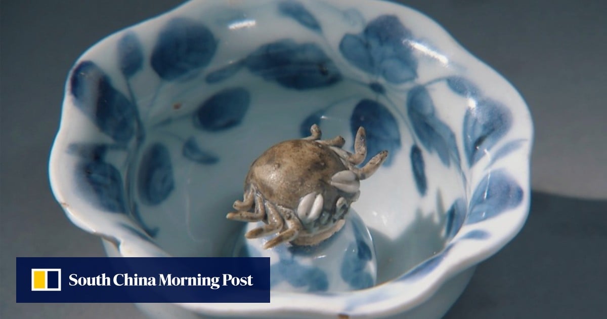 Escape artist: ancient Chinese cup features ‘swimming’ crab evolved from ‘dancing fairy cup’