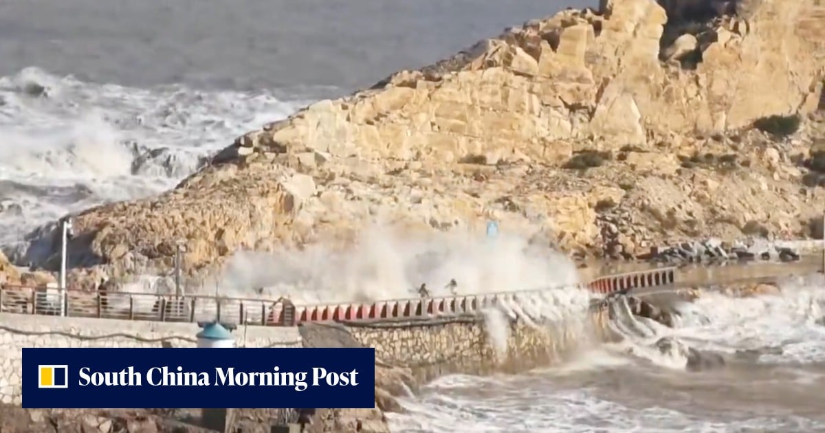 Chinese boy, 9, missing after being swept away by wave as Typhoon Dolphin approached coast