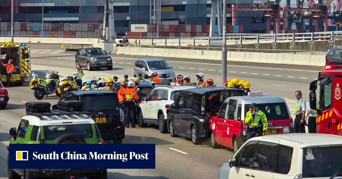 5 injured after taxi, 3 cars collide on Hong Kong highway