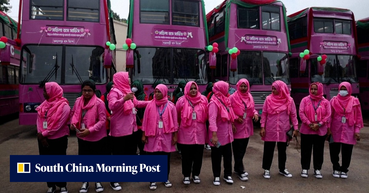 Bangladesh launches women-only Pink Bus service in Dhaka