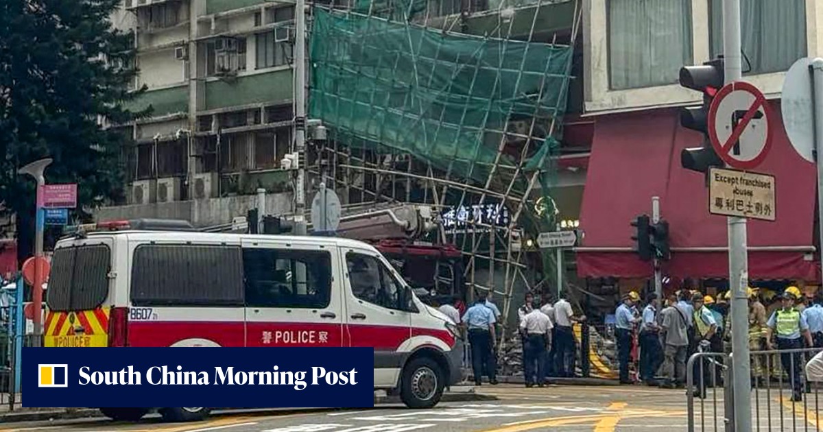 Man hospitalised after bamboo scaffolding collapses in Sham Shui Po
