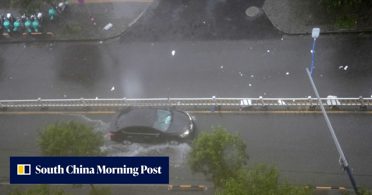 Storm travel chaos as Typhoon Saudel makes double landfall in China