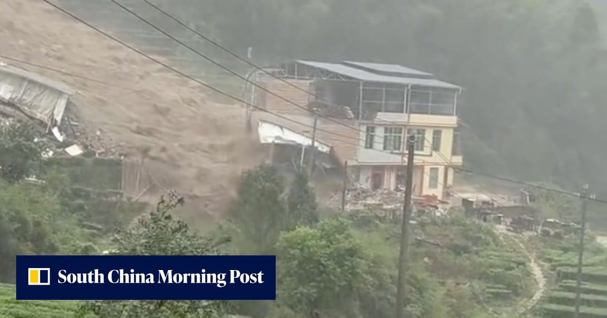 Typhoon Saudel: days of flooding trigger fatal landslide in central China