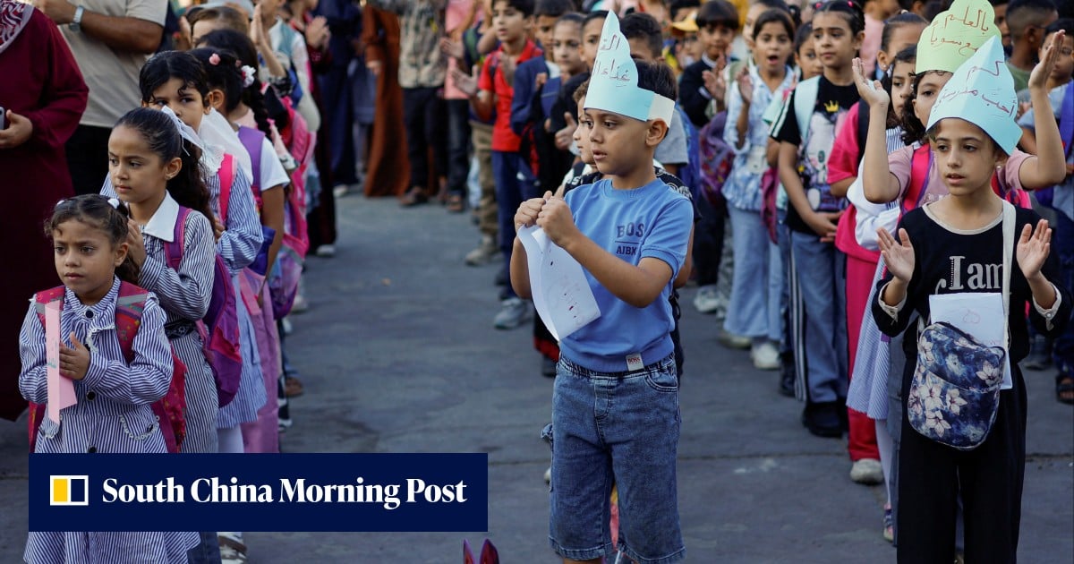Gaza children return to in-person schools for first time in 3 years