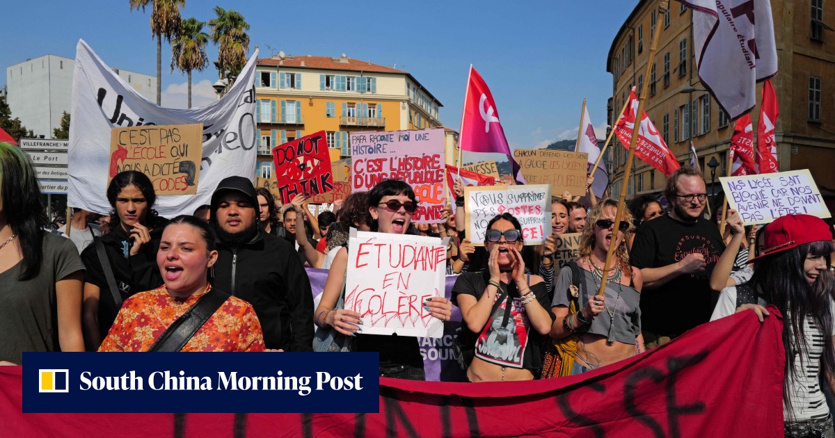 French school unrest: students, teachers march on biggest day of protests