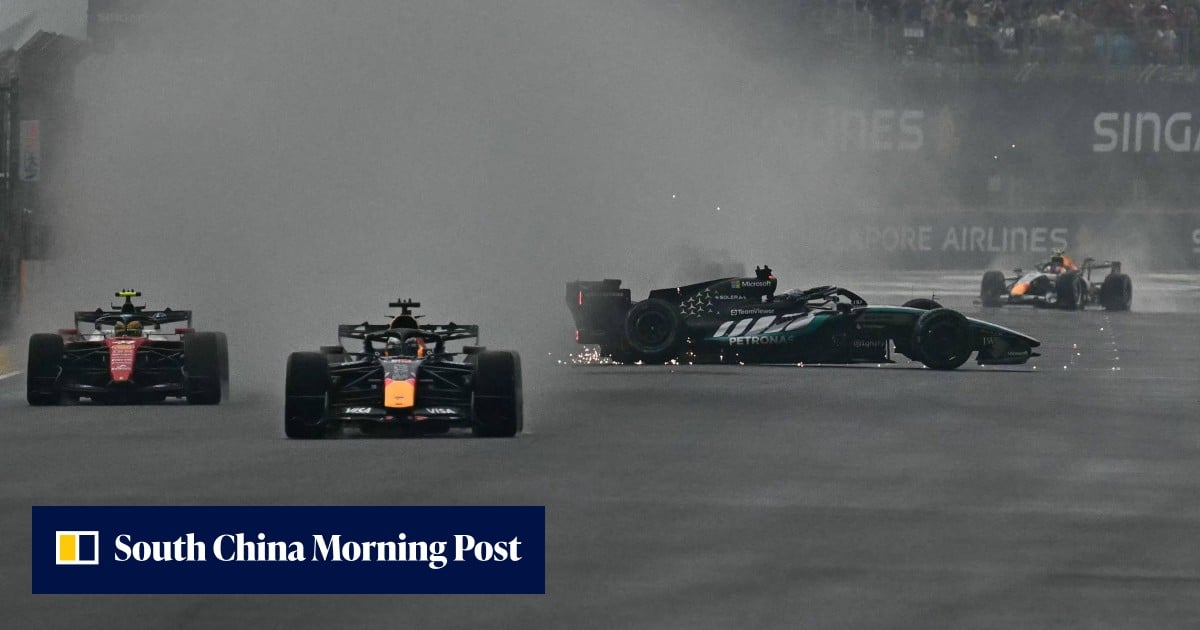 Max Verstappen wins Singapore Grand Prix sprint race as George Russell crashes out from lead