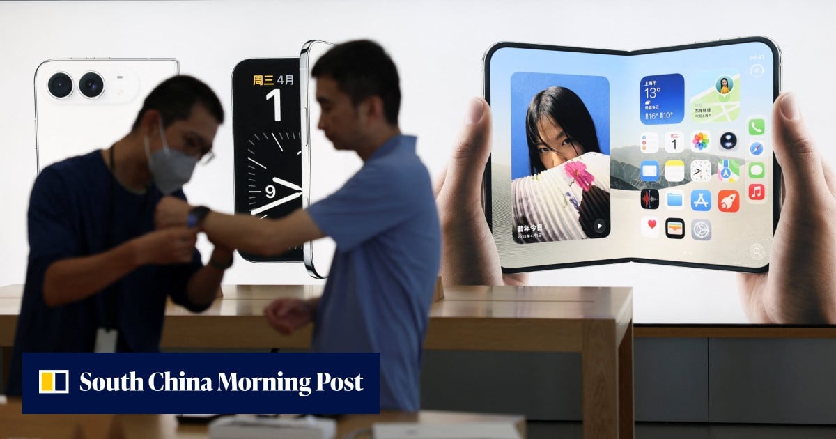 Photograph accompanying China's permits for Apple Intelligence list two Alibaba models among three approved AI systems