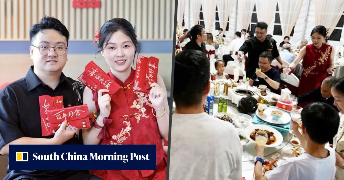 No fuss, just dinner: China couple trade wedding extravagance for US$11,000 feast, cash gifts