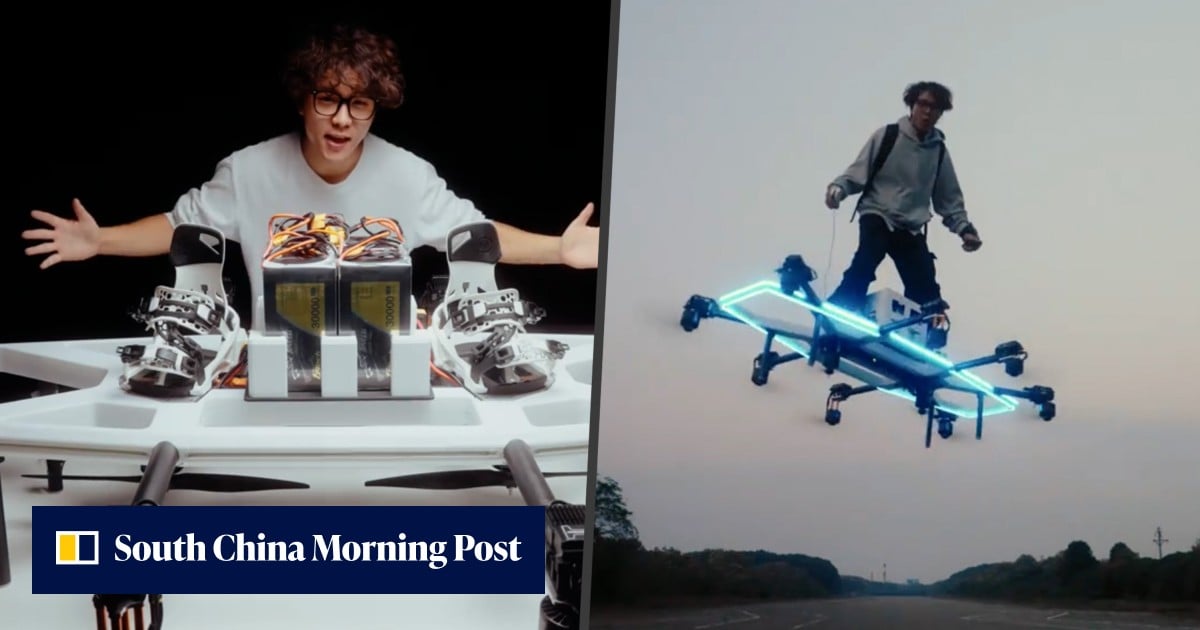‘Chinese can actually fly’: man pilots homemade hoverboard over mountains, river