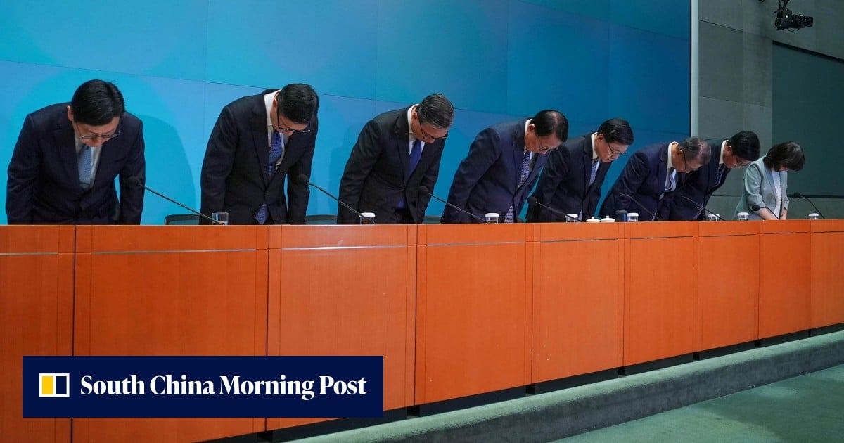 John Lee apologises for Tai Po fire, unveils reforms as housing chief resigns