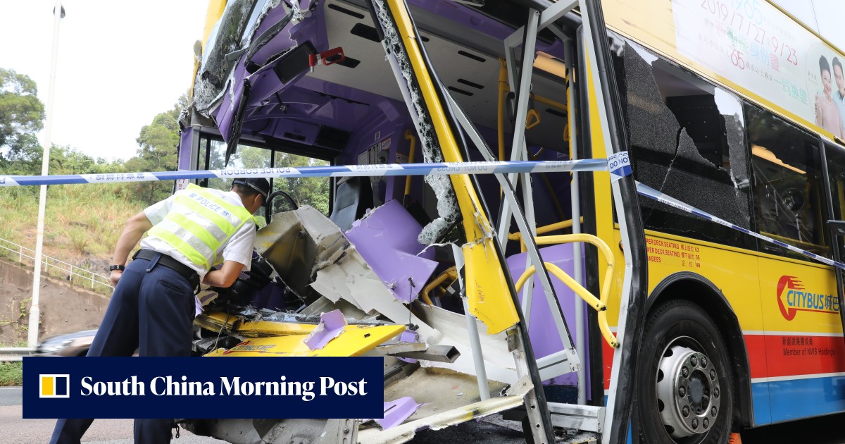 Fatal crash on Hong Kong motorway leaves bus driver dead and 14 injured ...