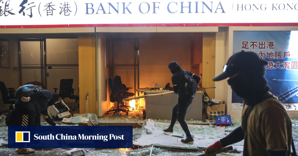 Rampaging Hong Kong protesters bring large parts of city to standstill