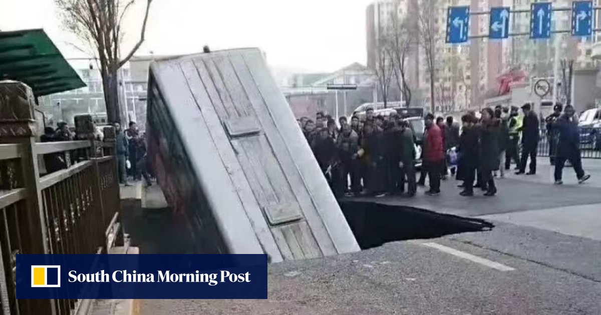 Six dead and four missing after sinkhole swallows bus in China