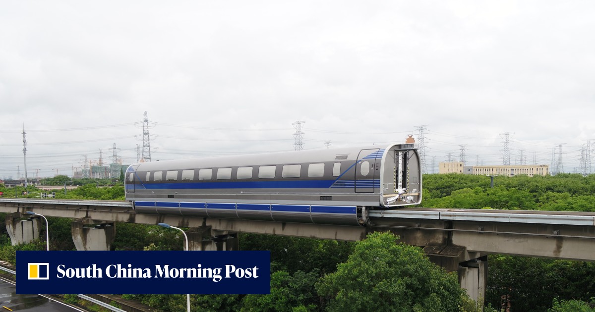 China’s super fast 600km/h maglev train performs its first test run ...