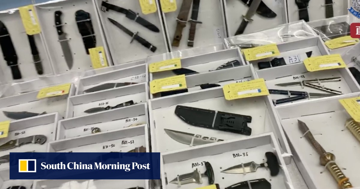 Hong Kong police seize more than 500 weapons ranging from butterfly