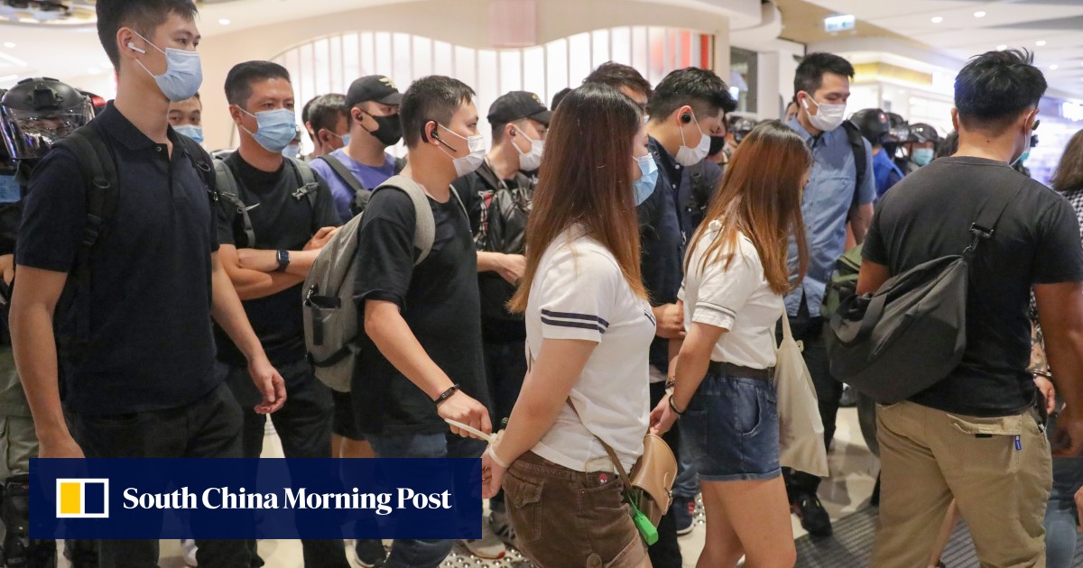 Hong Kong protests pepper spray used, at least 14 arrested in mall