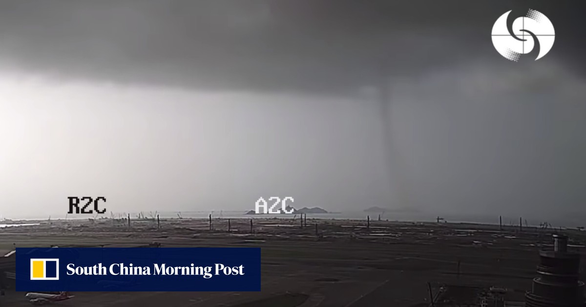 Small tornado spotted at Hong Kong airport in rare occurrence for the