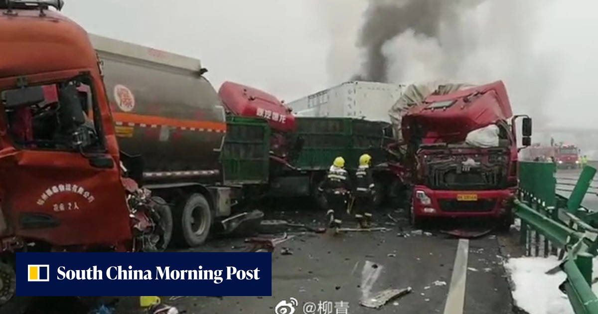 3 dead in China road crash involving 40 vehicles and chemical tanker ...
