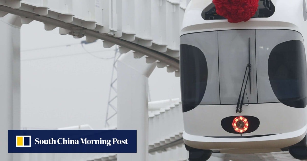 China’s first ‘sky train’ suspension railway on track after tests ...
