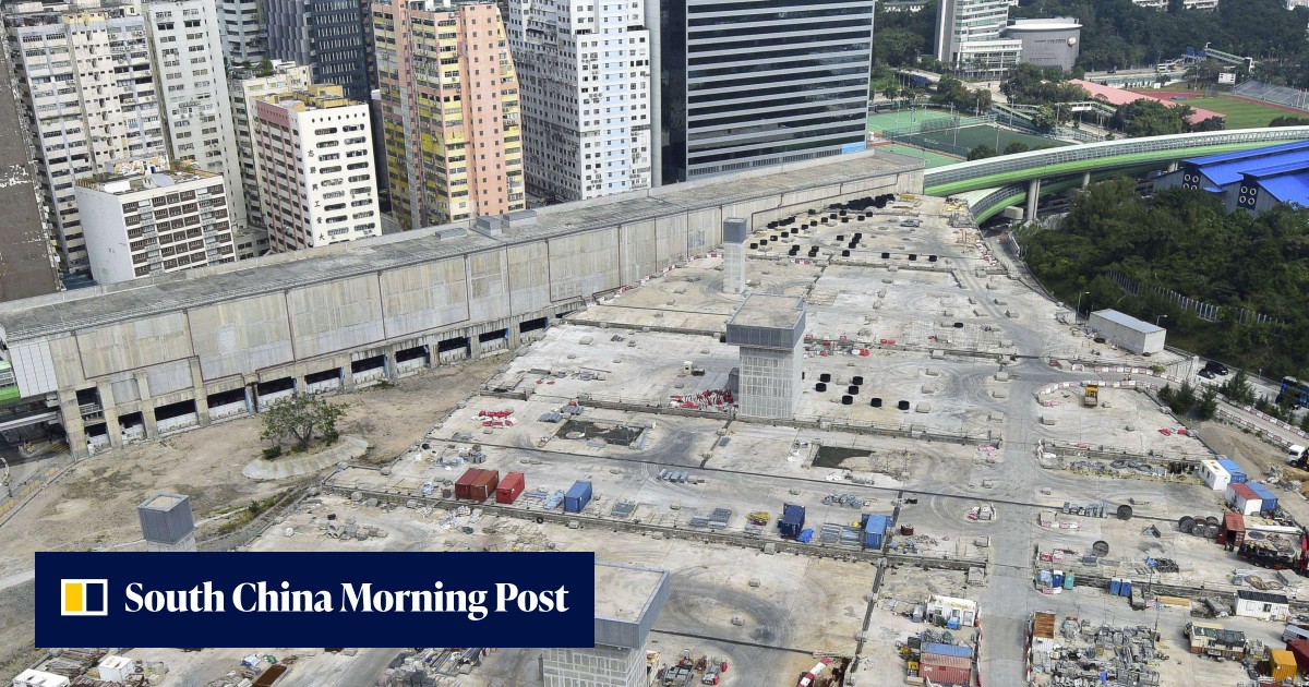 Plot of MTR Corp land next to Wong Chuk Hang station on Hong Kong ...