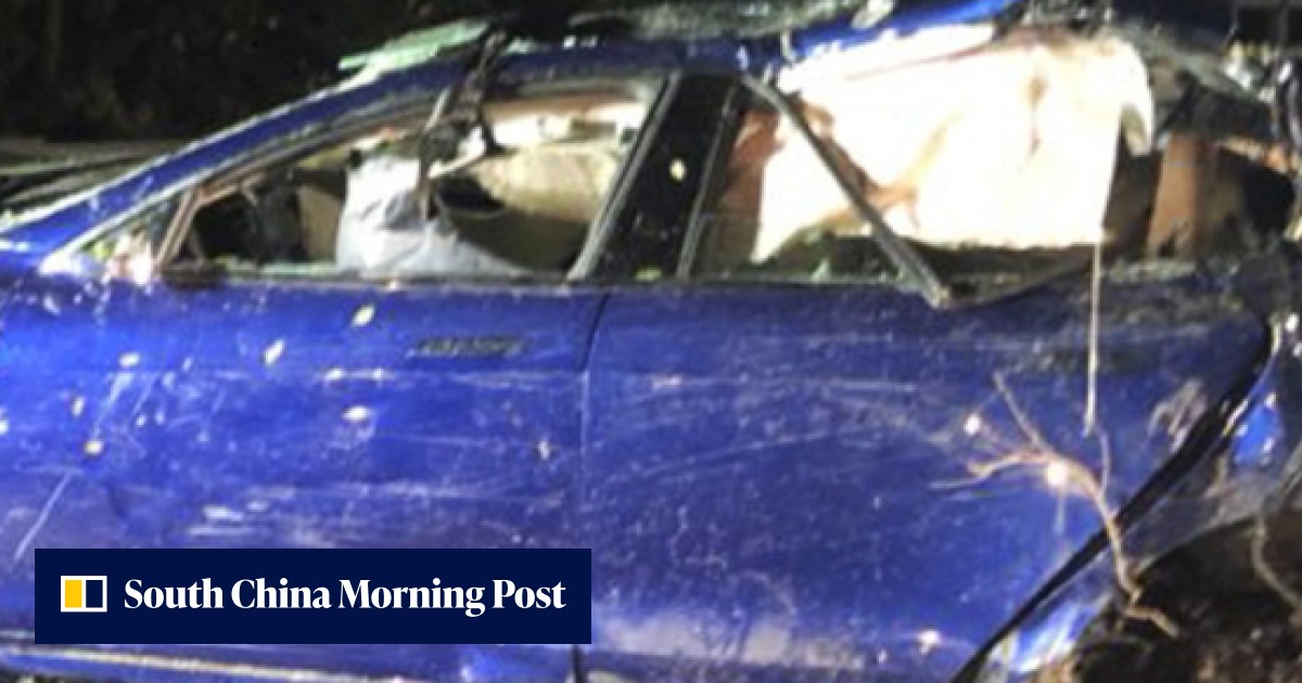 Tesla driver dies after car crashes through fence, then plunges into ...