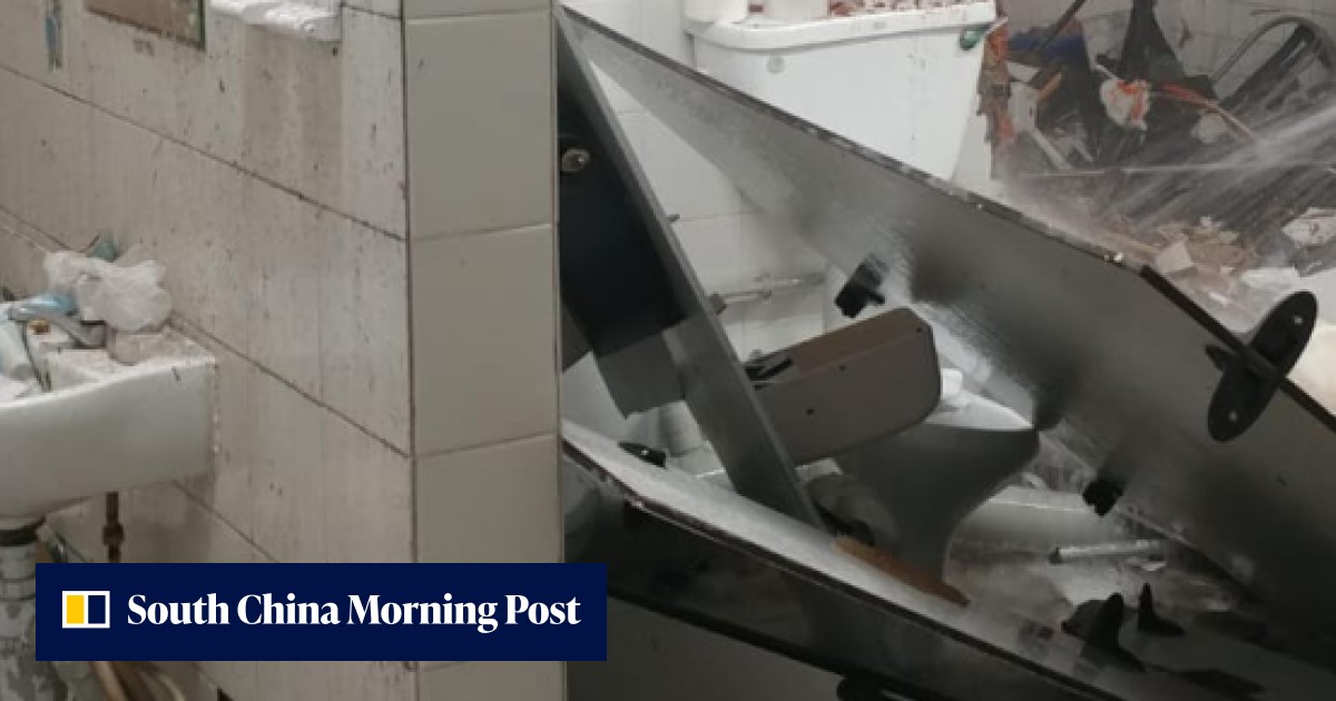Exploding Bat Hk Explosion at Hong Kong police station blows through walls, shatters ...