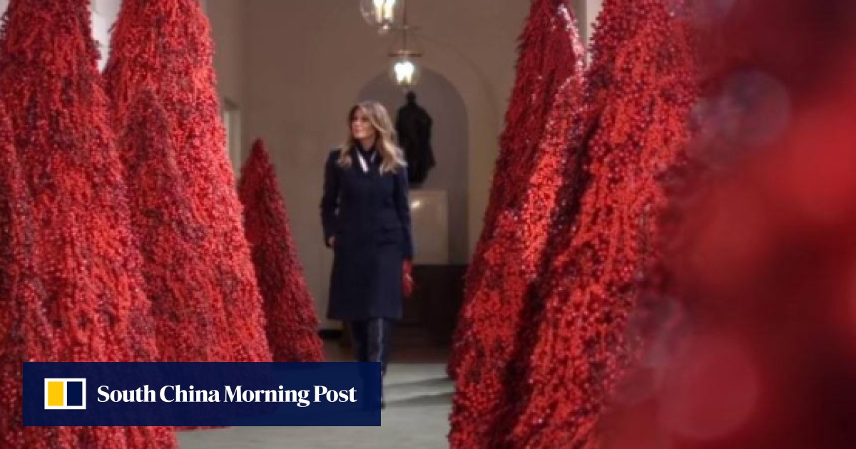 Here’s why some people find Melania Trump’s bloodred Christmas trees