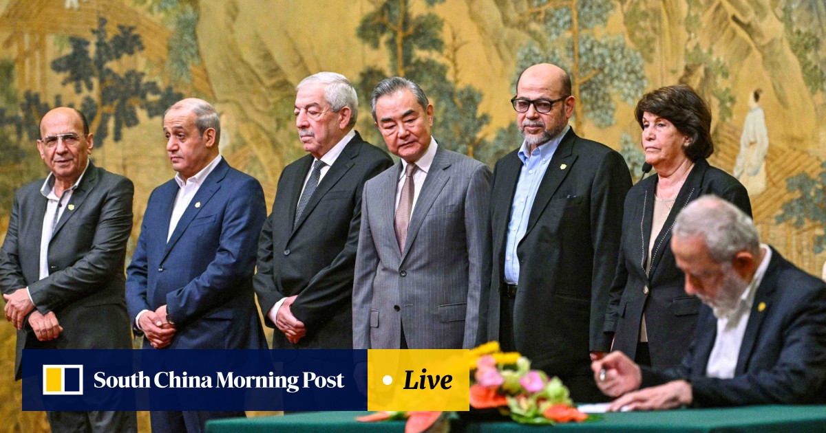 Palestinian factions agree to end division in pact brokered by China |  South China Morning Post