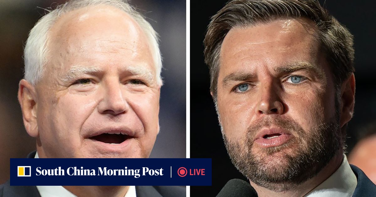 2024年の選挙に向けた米国副大統領討論会でJD・ヴァンス氏とティム・ウォルツ氏が対決