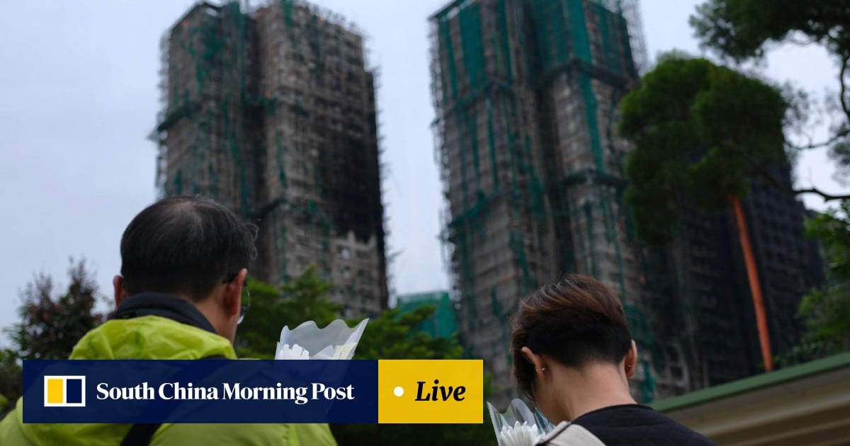 Mourners gather at Hong Kong fire site as 1,500 residents relocated
