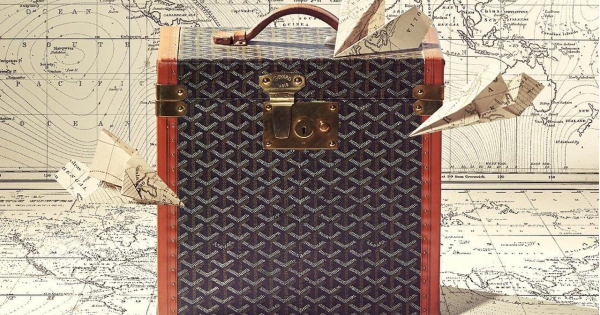 Karl Lagerfeld's Goyard luggage. SWOON