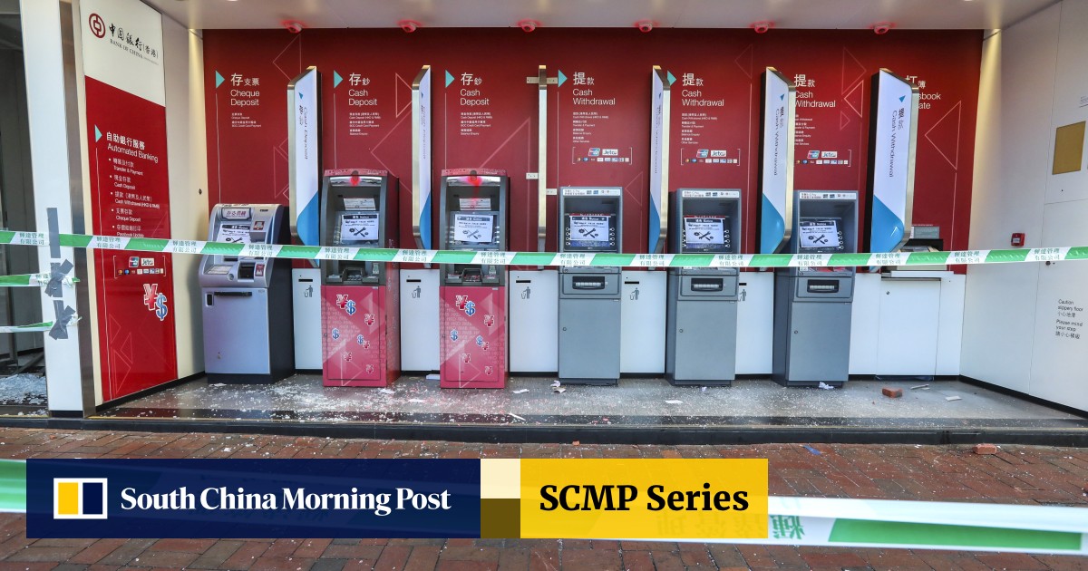Five Banks Keep 13 Branches Shut And Hundreds Of Atms Offline After Vandals Attacked China Linked Companies In Hong Kong South China Morning Post