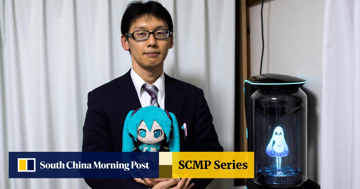 Japanese civil servant weds computer-generated hologram he