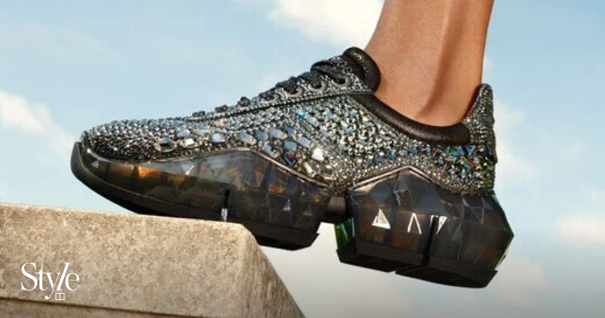 During Covid-19, US$4,400 sneakers are the new stilettos  Jimmy Choo flyknit studed sneakers main image 0