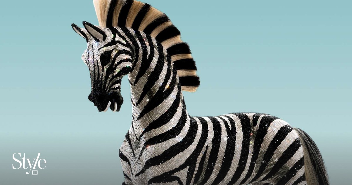 Is this rocking horse embellished with over 82,000 Swarovski crystals ...