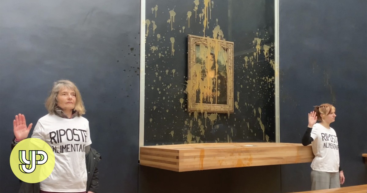 Activists fling soup at Leonardo da Vinci's Mona Lisa in Paris in sustainable food protest - YP - Vimarsana News