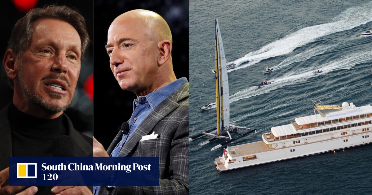 How Bezos' super-yacht sizes up against Ellison's and Brin's