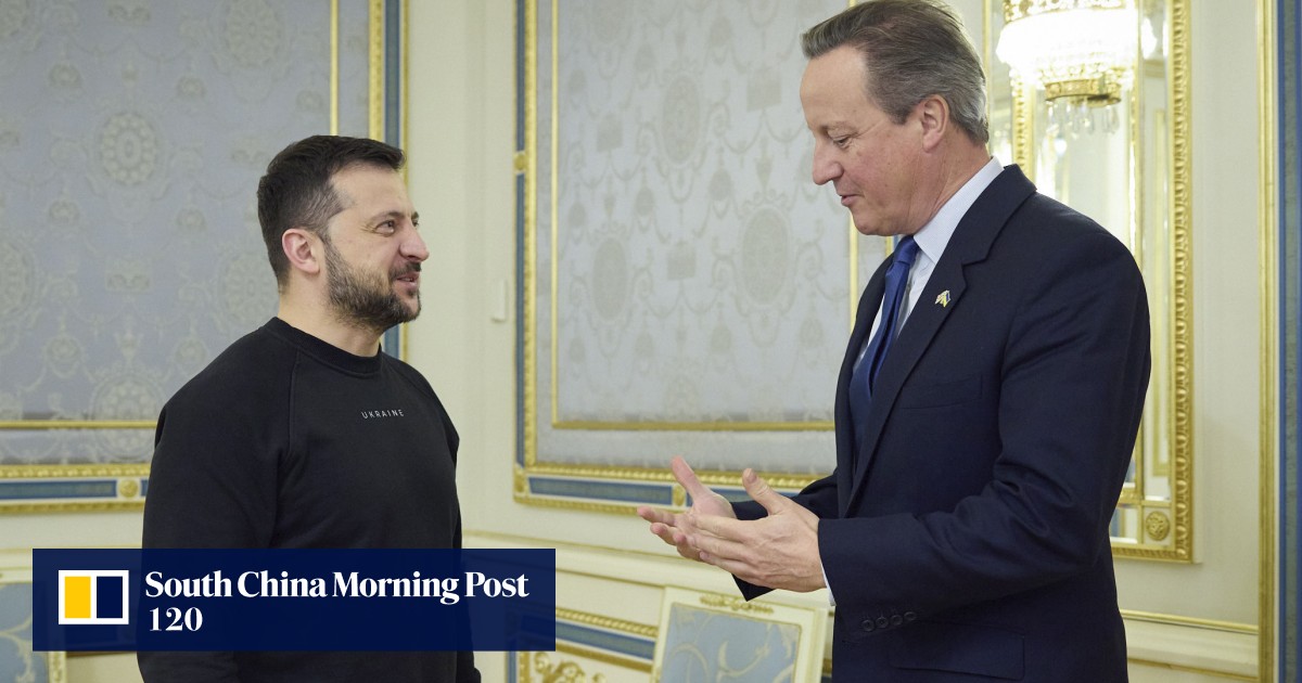 Ukraine war: David Cameron meets Zelensky in first trip as foreign minister to show UK support