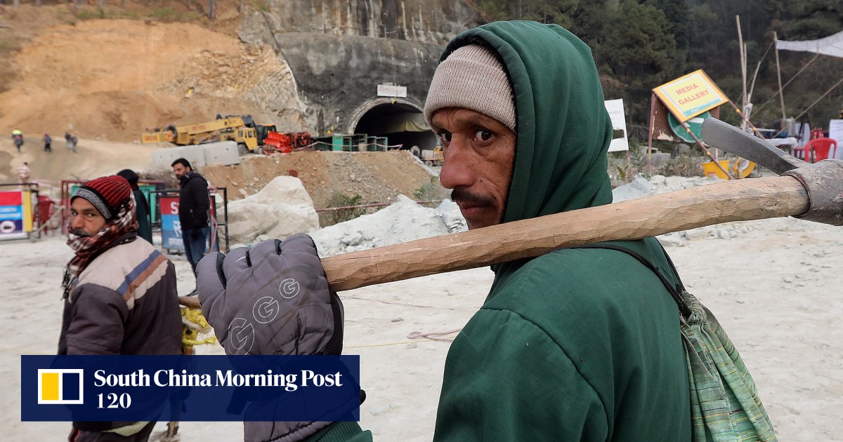 Indian army digs by hand to free 41 workers trapped in tunnel for two weeks